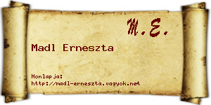 Madl Erneszta névjegykártya